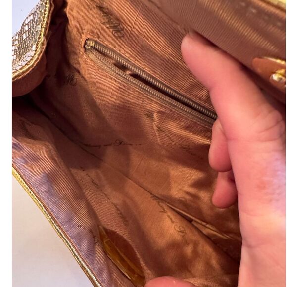 Gorgeous Whiting & Davis gold mesh clutch/shoulder bag EUC - Picture 5 of 5